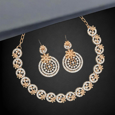 R A Enterprises Alloy Gold Jewellery Set(Pack of 1)