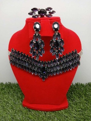 Amanath Alloy Purple Jewellery Set(Pack of 1)