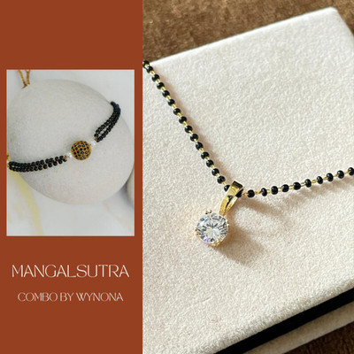 Temora Brass Gold-plated Gold, Black Jewellery Set(Pack of 2)