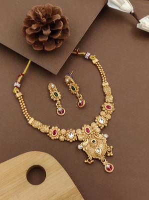 TKRB SALES Copper Brass Gold Jewellery Set(Pack of 1)