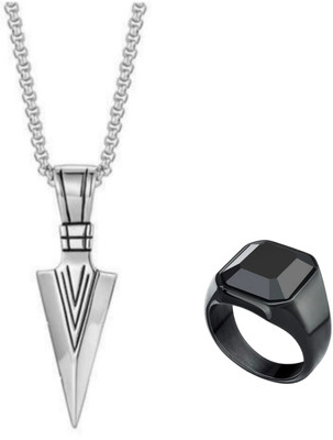 Vipunj Alloy Titanium, Sterling Silver Black, Silver Jewellery Set(Pack of 2)