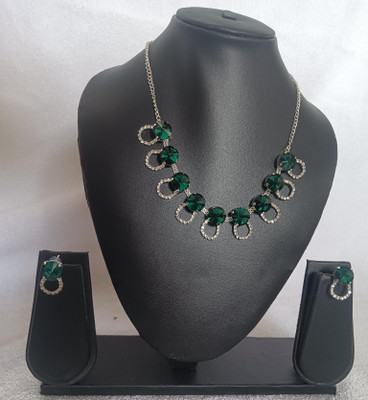Anjani fashion Alloy Green Jewellery Set(Pack of 1)