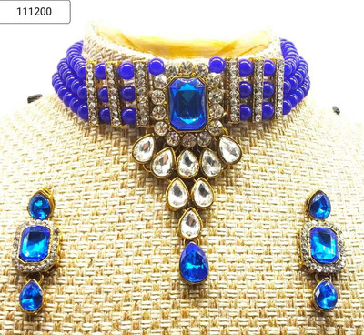 CATALYST Brass Gold-plated Blue Jewellery Set(Pack of 1)