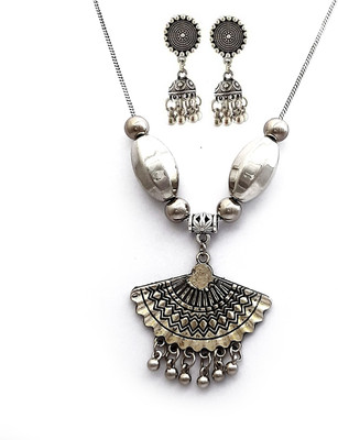 house of common Brass Silver Silver Jewellery Set(Pack of 1)