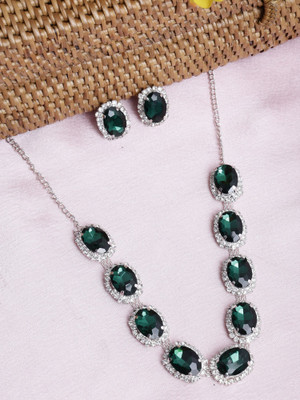 Shree Shyam Alloy Green Jewellery Set(Pack of 2)