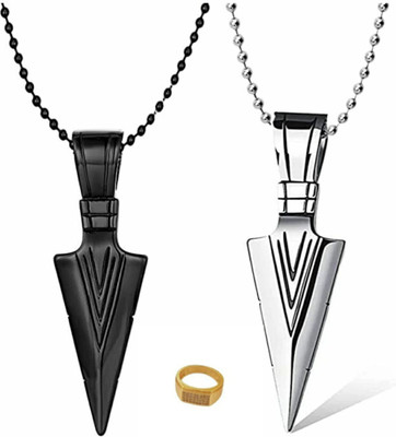 Vipunj Brass, Alloy, Stainless Steel Titanium, Sterling Silver, Gold-plated, Silver Silver, Gold, Black Jewellery Set(Pack of 3)