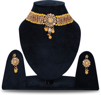 VVE Brass Gold-plated Yellow Jewellery Set(Pack of 1)