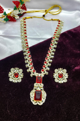 Soniya Crafts Alloy Silver Red Jewellery Set(Pack of 1)