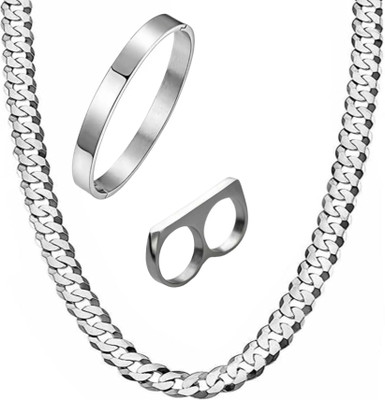 house of common Stainless Steel Silver Silver Jewellery Set(Pack of 3)