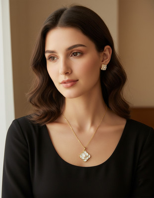 NBT Copper, Stainless Steel Gold-plated Gold, White Jewellery Set(Pack of 1)