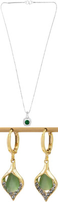 Gauri Fashions Stone Silver, Green Jewellery Set(Pack of 1)