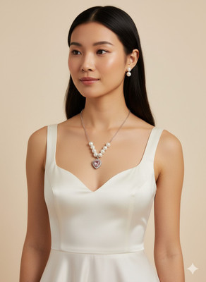 Crystalic.shop Metal White Jewellery Set(Pack of 2)