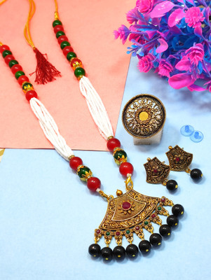 Divyanshi Collection Brass Gold-plated Gold Jewellery Set(Pack of 3)