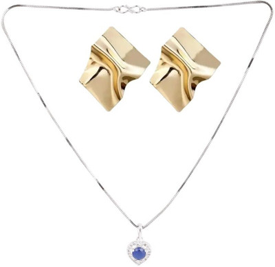 SKG Fashions Stone Blue, Gold Jewellery Set(Pack of 1)