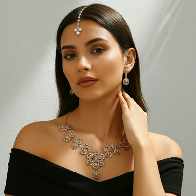 Laaz Alloy Rose Gold Jewellery Set(Pack of 1)