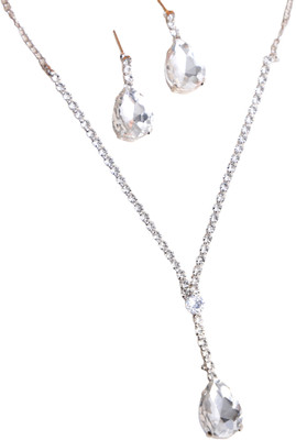 J D Jewellers Alloy Silver Jewellery Set(Pack of 1)