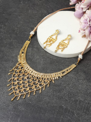 JSD Metal Gold-plated Gold Jewellery Set(Pack of 1)