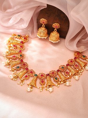 RUBANS Copper Gold-plated Gold Jewellery Set(Pack of 1)