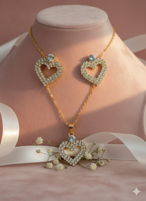 NCJ Brass Gold-plated Rose Gold Jewellery Set(Pack of 1)