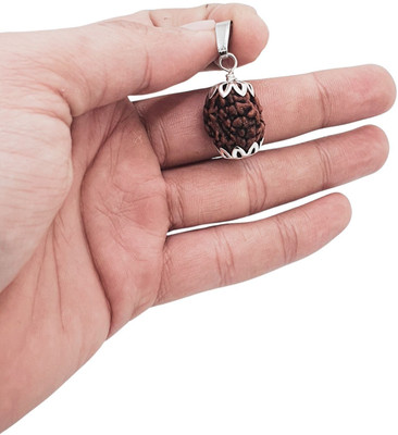 KitaboJi Jewellery 3 Mukhi Nepali Rudraksha three Face Rudraksh With Original Quality Certificate Brass Yantra(Pack of 1)