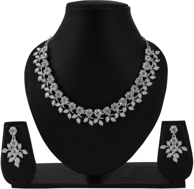 AK JEWEL STORES Alloy Pink Jewellery Set(Pack of 1)