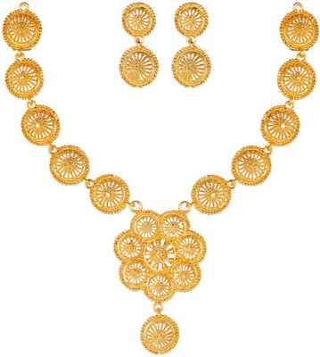 DENISHA Alloy Gold-plated Gold Jewellery Set(Pack of 1)