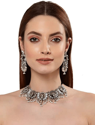 Shri Radhe Fashion House Alloy Silver Jewellery Set(Pack of 1)