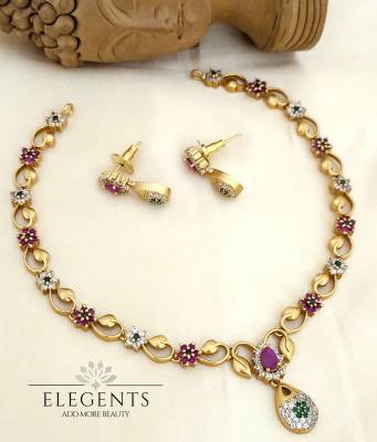 elegents Alloy Brass Multicolor Jewellery Set
