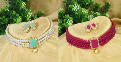 Dhirajart Alloy Multicolor Jewellery Set(Pack of 2)