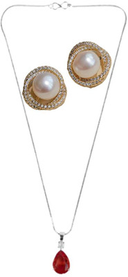 SRK Fashions Alloy Red, White Jewellery Set(Pack of 1)