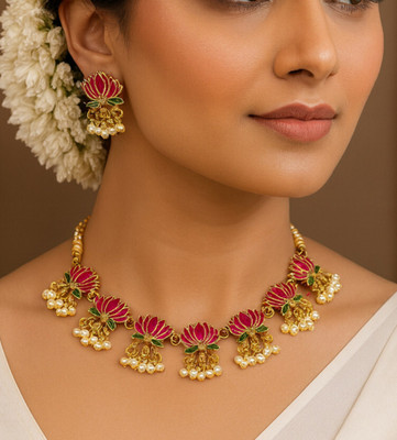 JOSANAIMITATION Alloy Gold-plated Gold Jewellery Set(Pack of 1)