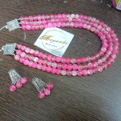 MAYANKS Glass Pink Jewellery Set(Pack of 1)