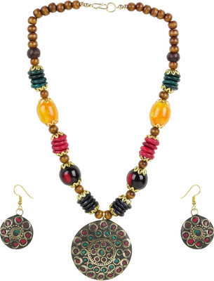 RAHANI Oxidised Silver Silver Multicolor Jewellery Set(Pack of 1)