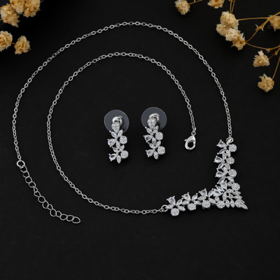 sky shopper Sterling Silver Sterling Silver Silver Jewellery Set(Pack of 1)