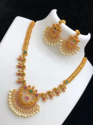 ROFARWORD Brass, Copper Gold-plated Gold Jewellery Set(Pack of 1)