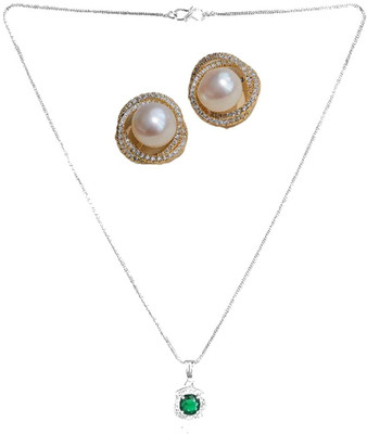 SRK Fashions Alloy Green, White Jewellery Set(Pack of 1)