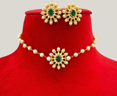 Glofy Brass Gold-plated Multicolor Jewellery Set(Pack of 3)