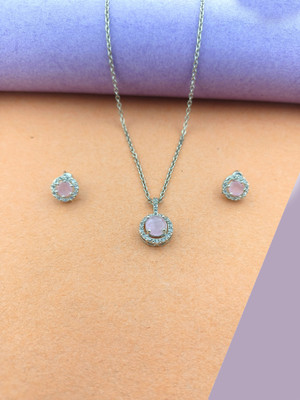 Pihoo Enterprise Alloy Silver Rose Gold Jewellery Set(Pack of 1)