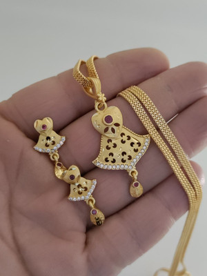 Shree Fashions World Alloy Gold-plated Gold Jewellery Set(Pack of 1)