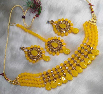 RAHUL TRADERS Alloy Gold-plated Yellow Jewellery Set(Pack of 1)