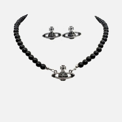 RV YUWON Stainless Steel Silver Black Jewellery Set(Pack of 2)