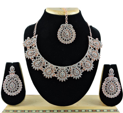 VATSALYA creation Alloy Gold-plated Grey Jewellery Set(Pack of 1)