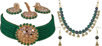 JMBW INTERNATIONAL Alloy Green, Green, Gold Jewellery Set(Pack of 2)