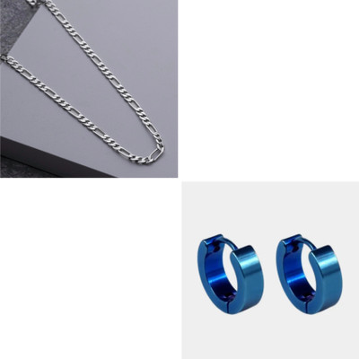 MAATRCHAAYA Stainless Steel Sterling Silver Blue, Silver Jewellery Set(Pack of 2)