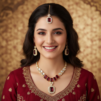 Mast Mola Stainless Steel Gold, Red, White Jewellery Set(Pack of 1)