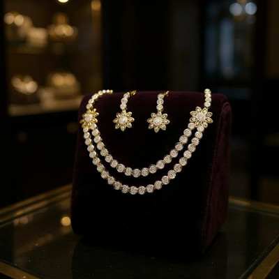 Laali Alloy Silver, Rhodium Gold, White Jewellery Set(Pack of 1)