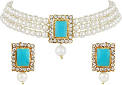 Nivaan Alloy Gold-plated Blue Jewellery Set(Pack of 1)