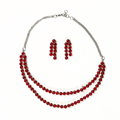house of common Brass Rhodium Red Jewellery Set(Pack of 1)
