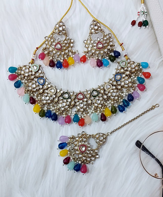 Chrishan Alloy Gold-plated Multicolor Jewellery Set(Pack of 1)