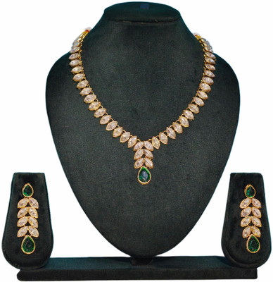 RAUNAK CREATION Alloy Gold-plated Green Jewellery Set(Pack of 1)